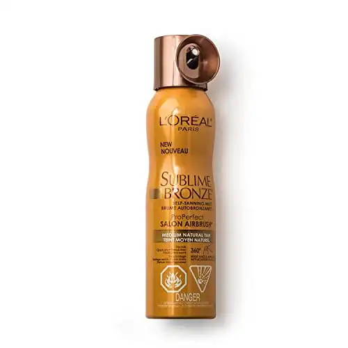 L'Oreal Paris Skincare Sublime Bronze Self Tanning Mist, Medium to Natural Spray tan, 4.6 oz.